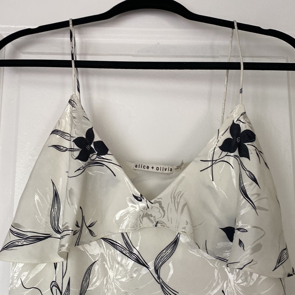 Black & White Alice + Olivia Floral Dress Size S NWT - Picture 3 of 8